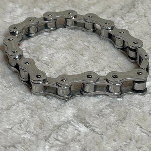 90s Grunge Punk Skater Stainless Steel Bike Chain Bracelet OS